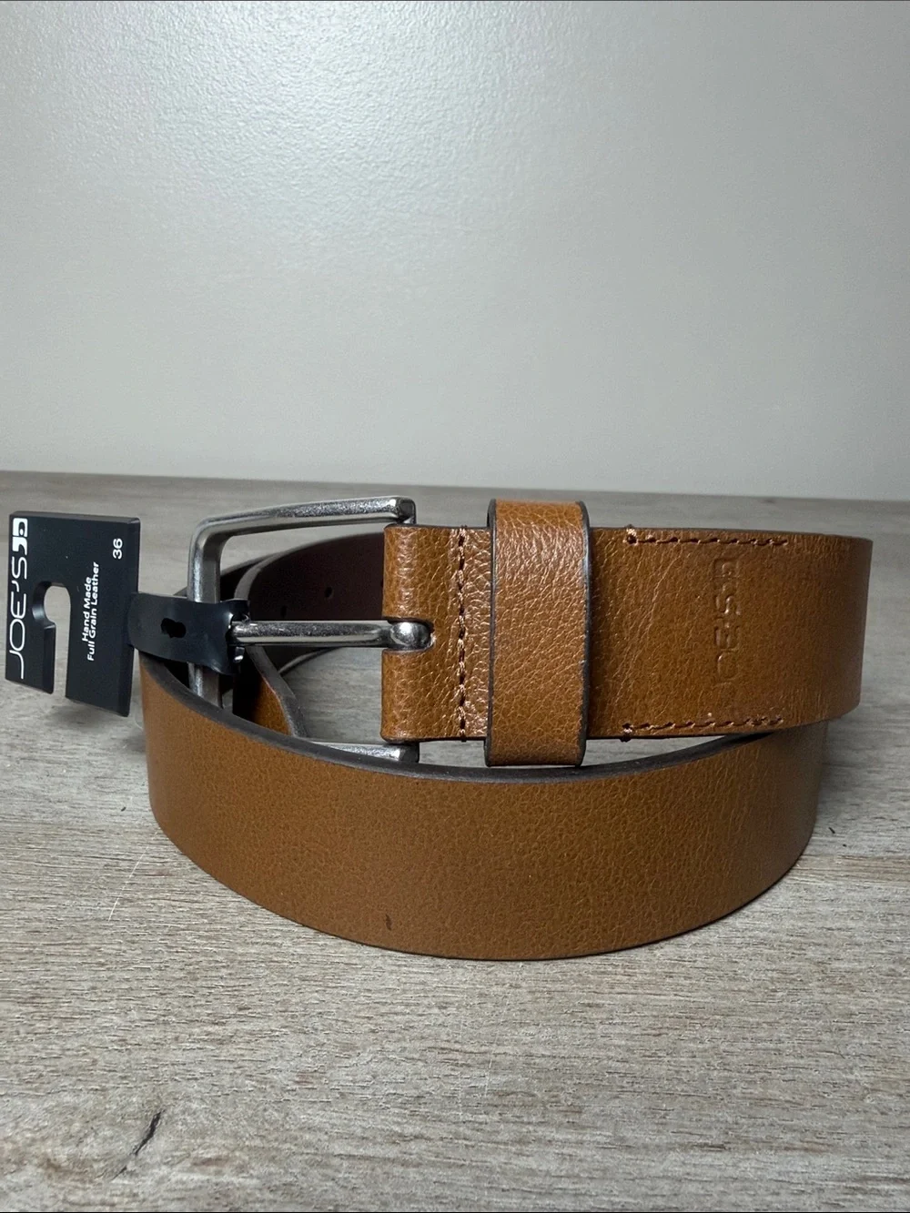 Joe's Jeans Tan Leather Men's Belt with Silver Buckle